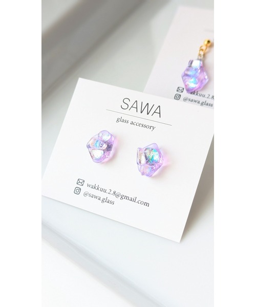 tone(トーン)の「【sawa】ガラスの粒ピアス(MA)(ピアス(両耳用)・レディース・ターコイズブルー/ブルー・FREE)」の3枚目の写真
