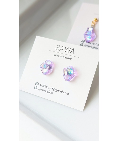 tone(トーン)の「【sawa】ガラスの粒ピアス(MA)(ピアス(両耳用)・レディース・ターコイズブルー/ブルー・FREE)」の5枚目の写真