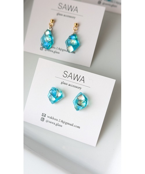 tone(トーン)の「【sawa】ガラスの粒ピアス(MA)(ピアス(両耳用)・レディース・ターコイズブルー/ブルー・FREE)」の9枚目の写真