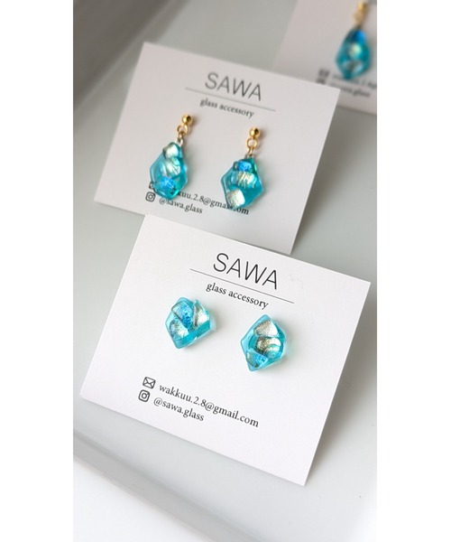 tone(トーン)の「【sawa】ガラスの粒ピアス(MA)(ピアス(両耳用)・レディース・ターコイズブルー/ブルー・FREE)」の10枚目の写真