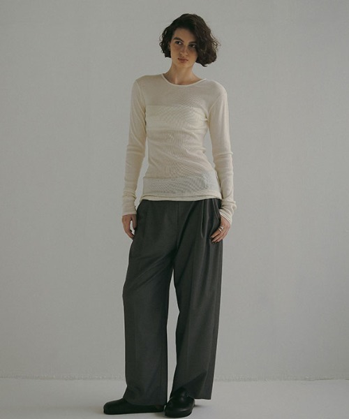 ETRE TOKYO（エトレトウキョウ）の「DEPENDREシアーロンTee（Tシャツ/カットソー・レディース・グレー/アイボリー/ブラック/ホワイト・FREE）」の11枚目の写真