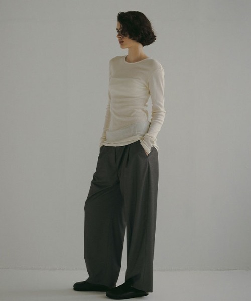 ETRE TOKYO（エトレトウキョウ）の「DEPENDREシアーロンTee（Tシャツ/カットソー・レディース・グレー/アイボリー/ブラック/ホワイト・FREE）」の12枚目の写真