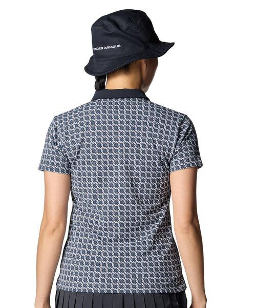 UNDER ARMOUR(アンダーアーマー)の「UAアーマードライ モノグラム チェック ポロ(ゴルフ/レディース)(ポロシャツ・レディース・グレー×ホワイト・M/L/XL/S)」の2枚目の写真