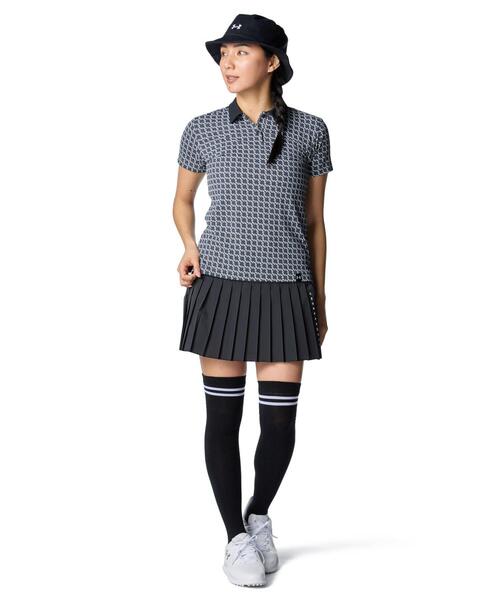 UNDER ARMOUR(アンダーアーマー)の「UAアーマードライ モノグラム チェック ポロ(ゴルフ/レディース)(ポロシャツ・レディース・グレー×ホワイト・M/L/XL/S)」の3枚目の写真