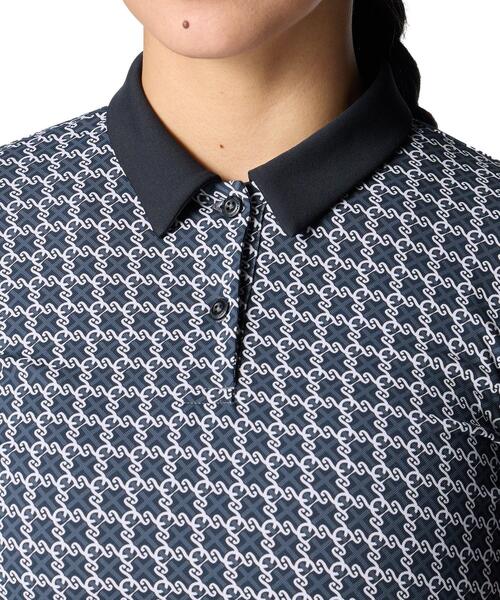 UNDER ARMOUR(アンダーアーマー)の「UAアーマードライ モノグラム チェック ポロ(ゴルフ/レディース)(ポロシャツ・レディース・グレー×ホワイト・M/L/XL/S)」の4枚目の写真