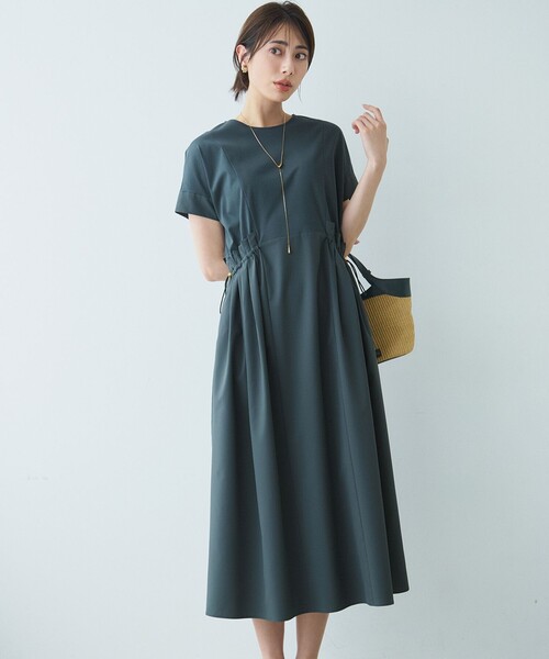 23区 S(ニジュウサンクチイサイサイズ)の「【撥水加工/汗シミ防止/洗える】コンビデザイン マルチワンピース(ワンピース・レディース・ダークグリーン系/ブラック系/黄土色系・32)」の3枚目の写真