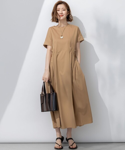 23区 S(ニジュウサンクチイサイサイズ)の「【撥水加工/汗シミ防止/洗える】コンビデザイン マルチワンピース(ワンピース・レディース・ダークグリーン系/ブラック系/黄土色系・32)」の6枚目の写真