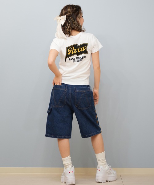 tシャツ RVCA/ルーカ Tシャツ バックプリント  ショート丈BF04C-206 レディース RVCA/ルーカ Tシャツ バックプリント ショート丈BF04C-206（T