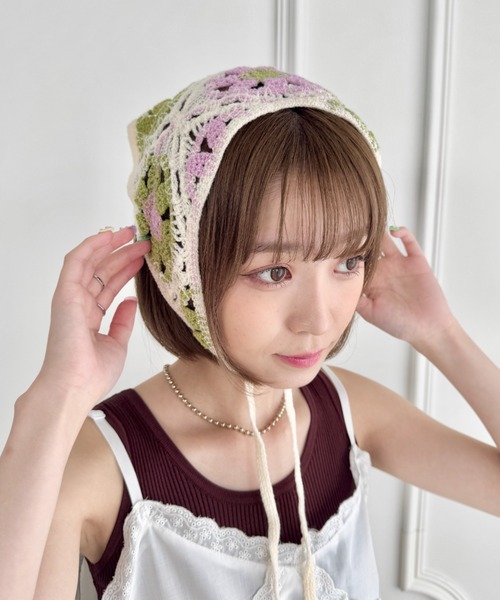 セール】アソートかぎ編みフラワーバブーシュカ（その他ヘア