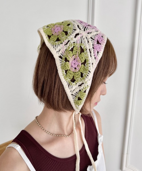 SOLLON.（ソルロン）の「アソートかぎ編みフラワーバブーシュカ（その他ヘアアクセサリー・レディース・その他1/その他2/その他3/その他4/その他5/その他6・FREE）」の8枚目の写真