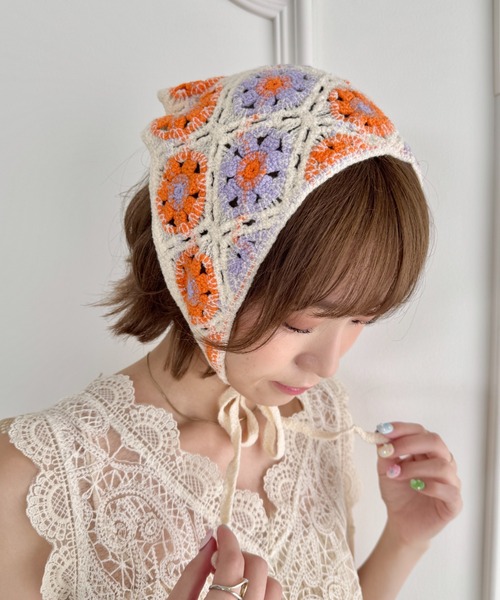 SOLLON.（ソルロン）の「アソートかぎ編みフラワーバブーシュカ（その他ヘアアクセサリー・レディース・その他1/その他2/その他3/その他4/その他5/その他6・FREE）」の15枚目の写真