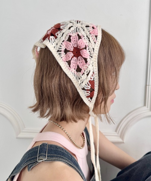 SOLLON.（ソルロン）の「アソートかぎ編みフラワーバブーシュカ（その他ヘアアクセサリー・レディース・その他1/その他2/その他3/その他4/その他5/その他6・FREE）」の9枚目の写真