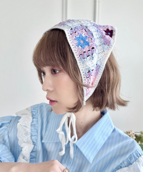 SOLLON.（ソルロン）の「アソートかぎ編みフラワーバブーシュカ（その他ヘアアクセサリー・レディース・その他1/その他2/その他3/その他4/その他5/その他6・FREE）」の12枚目の写真