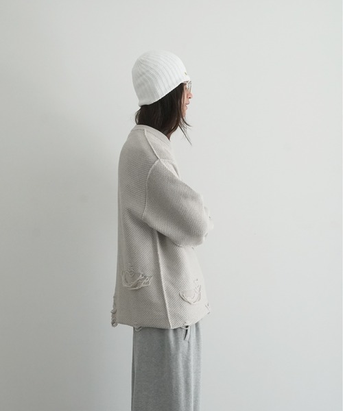 NEONSIGN(ネオンサイン)の「NEONSIGN Glitch Knit(ニット/セーター・メンズ・グレー・46)」の2枚目の写真