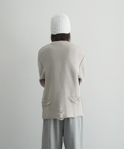 NEONSIGN(ネオンサイン)の「NEONSIGN Glitch Knit(ニット/セーター・メンズ・グレー・46)」の3枚目の写真
