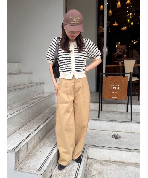 titivate(ティティベイト)の「ツータックバレルパンツ(その他パンツ・レディース・ダークブラウン/ベージュ/アイボリー・SP/S/M/L)」の6枚目の写真