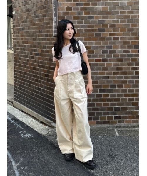 titivate(ティティベイト)の「ツータックバレルパンツ(その他パンツ・レディース・ダークブラウン/ベージュ/アイボリー・SP/S/M/L)」の5枚目の写真
