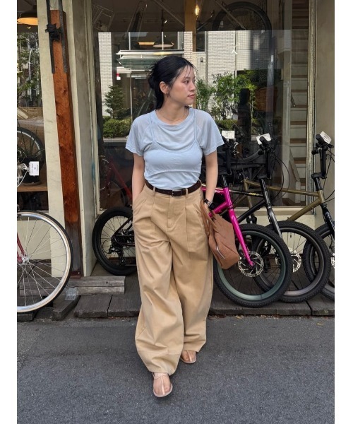 titivate(ティティベイト)の「ツータックバレルパンツ(その他パンツ・レディース・ダークブラウン/ベージュ/アイボリー・SP/S/M/L)」の12枚目の写真