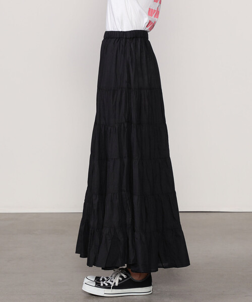 Couture d'adam(クチュールドアダム)の「COUTURE D'ADAM | コットンカディ ティアードスカート BLACK WOMEN(スカート・レディース・ブラック・38)」の7枚目の写真