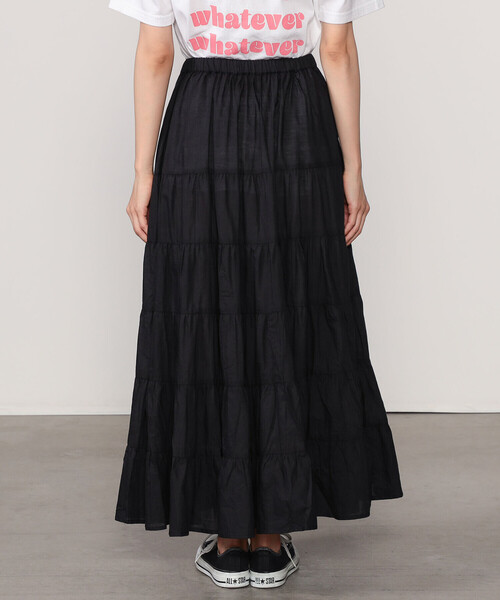 Couture d'adam(クチュールドアダム)の「COUTURE D'ADAM | コットンカディ ティアードスカート BLACK WOMEN(スカート・レディース・ブラック・38)」の8枚目の写真