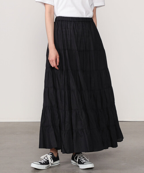 Couture d'adam(クチュールドアダム)の「COUTURE D'ADAM | コットンカディ ティアードスカート BLACK WOMEN(スカート・レディース・ブラック・38)」の11枚目の写真