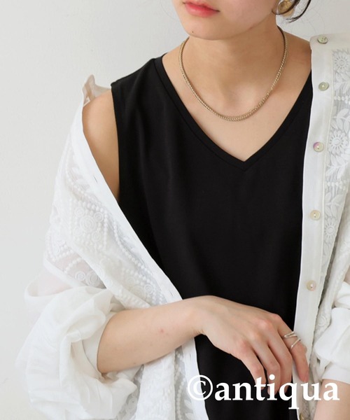 antiqua（アンティカ）の「接触冷感タンクトップ（タンクトップ・レディース・ライム/グリーン系その他/ホワイト/ブラック/ブルー・C/V）」の21枚目の写真