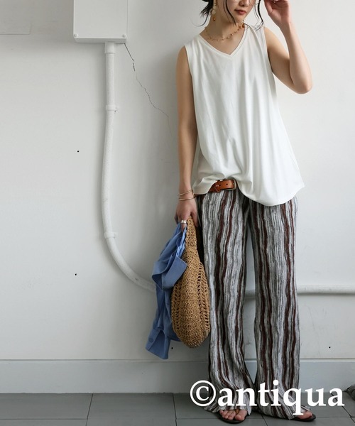 antiqua（アンティカ）の「接触冷感タンクトップ（タンクトップ・レディース・ライム/グリーン系その他/ホワイト/ブラック/ブルー・C/V）」の15枚目の写真