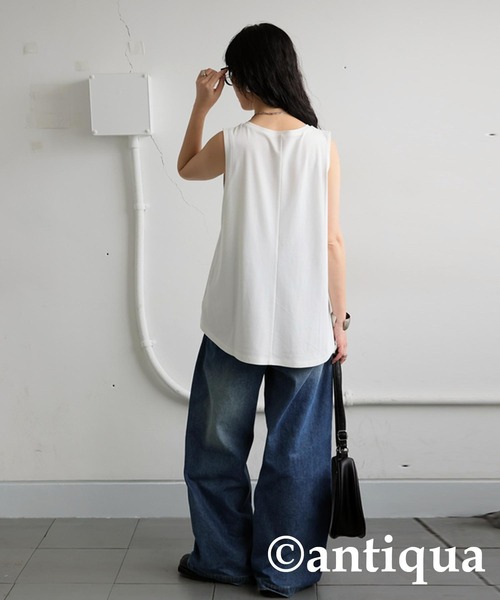 antiqua（アンティカ）の「接触冷感タンクトップ（タンクトップ・レディース・ライム/グリーン系その他/ホワイト/ブラック/ブルー・C/V）」の7枚目の写真