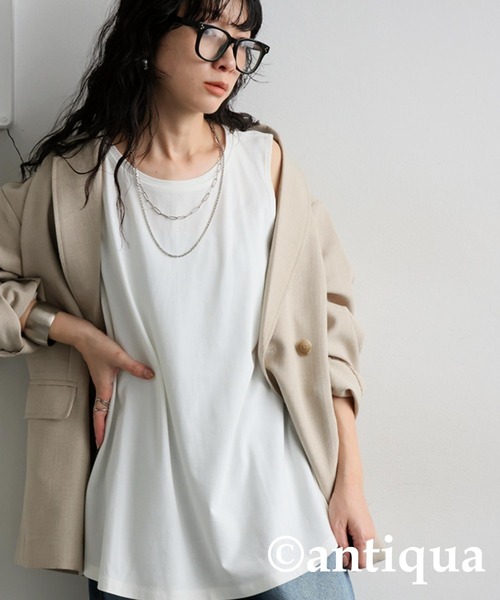 antiqua（アンティカ）の「接触冷感タンクトップ（タンクトップ・レディース・ライム/グリーン系その他/ホワイト/ブラック/ブルー・C/V）」の9枚目の写真