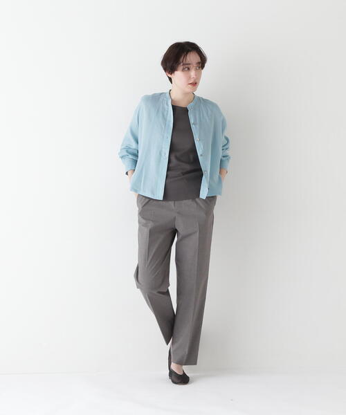 human woman(ヒューマンウーマン)の「◆ポプリンストレッチドローストリングテーパードパンツ(その他パンツ・レディース・グレー/ブルー・SMALL/MEDIUM)」の10枚目の写真