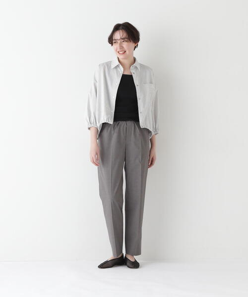 human woman(ヒューマンウーマン)の「◆ポプリンストレッチドローストリングテーパードパンツ(その他パンツ・レディース・グレー/ブルー・SMALL/MEDIUM)」の12枚目の写真