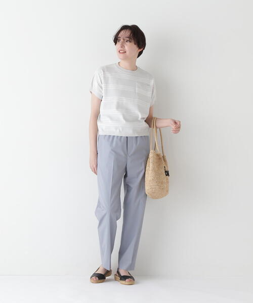 human woman(ヒューマンウーマン)の「◆ポプリンストレッチドローストリングテーパードパンツ(その他パンツ・レディース・グレー/ブルー・SMALL/MEDIUM)」の21枚目の写真