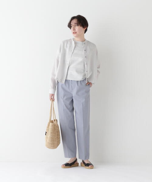 human woman(ヒューマンウーマン)の「◆ポプリンストレッチドローストリングテーパードパンツ(その他パンツ・レディース・グレー/ブルー・SMALL/MEDIUM)」の22枚目の写真