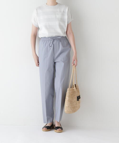 human woman(ヒューマンウーマン)の「◆ポプリンストレッチドローストリングテーパードパンツ(その他パンツ・レディース・グレー/ブルー・SMALL/MEDIUM)」の3枚目の写真