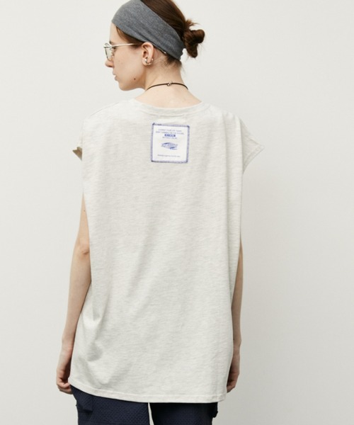 Auntie Rosa Holiday（アンティローザホリデー）の「オーバーサイズノースリ（Tシャツ/カットソー・レディース・ブラック/ピンク/ブルー/ナチュラル/オフホワイト・FREE）」の18枚目の写真