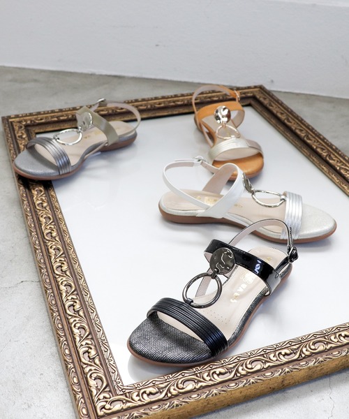 cava cava（サヴァサヴァ）の「メタルリングサンダル　7420197（サンダル・レディース・オフホワイト/ブラック/オレンジ/ライトグリーン・S/M/L/LL）」の11枚目の写真