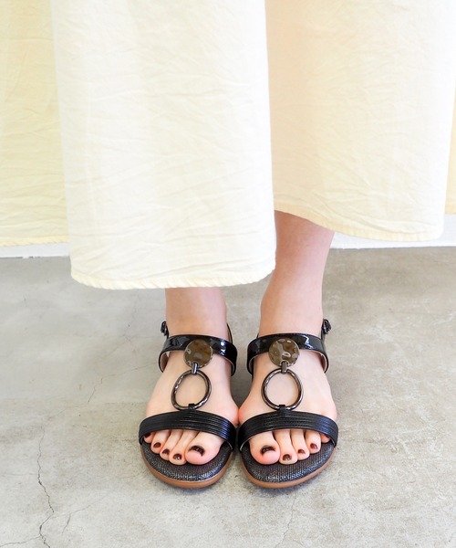 cava cava（サヴァサヴァ）の「メタルリングサンダル　7420197（サンダル・レディース・オフホワイト/ブラック/オレンジ/ライトグリーン・S/M/L/LL）」の17枚目の写真