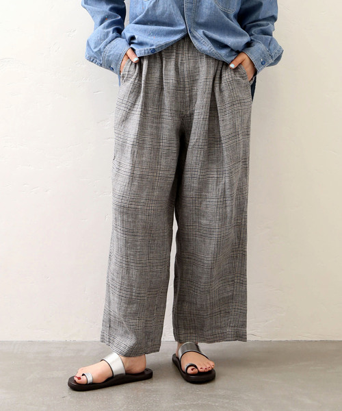 コットンリネン　パンツ　ジャーナルスタンダードラックス　CLUEL セール】リネンチェックパンツ（その他パンツ）｜JOURNAL