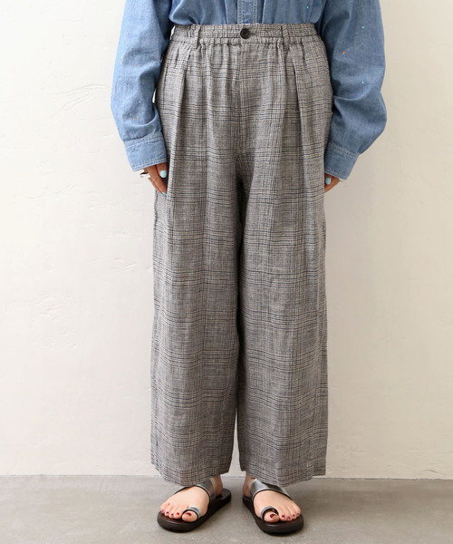 ジャーナルスタンダードラックス グレンチェックリネンリラパンツ リネンチェックパンツ（その他パンツ）｜journal standard luxe