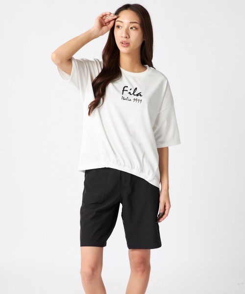 FILA(フィラ)の「【FILA/フィラ】Tシャツ付き水着4点セット/水陸両用オーバーサイズラッシュガードTシャツ・ミッドレングスパンツ付きタンキニ(水着)(水着・レディース・ホワイト/ブラック/ネイビー・SMALL/MEDIUM/LARGE/X-LARGE)」の22枚目の写真