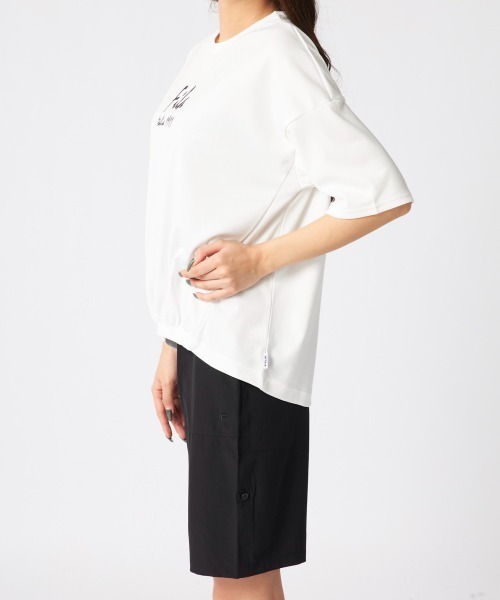 FILA(フィラ)の「【FILA/フィラ】Tシャツ付き水着4点セット/水陸両用オーバーサイズラッシュガードTシャツ・ミッドレングスパンツ付きタンキニ(水着)(水着・レディース・ホワイト/ブラック/ネイビー・SMALL/MEDIUM/LARGE/X-LARGE)」の5枚目の写真