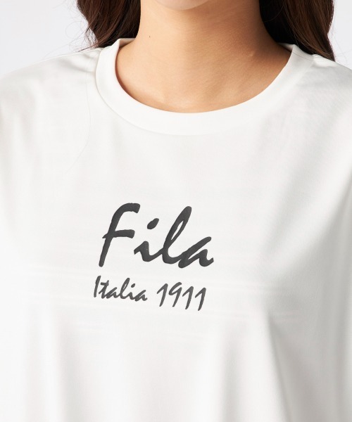 FILA(フィラ)の「【FILA/フィラ】Tシャツ付き水着4点セット/水陸両用オーバーサイズラッシュガードTシャツ・ミッドレングスパンツ付きタンキニ(水着)(水着・レディース・ホワイト/ブラック/ネイビー・SMALL/MEDIUM/LARGE/X-LARGE)」の7枚目の写真