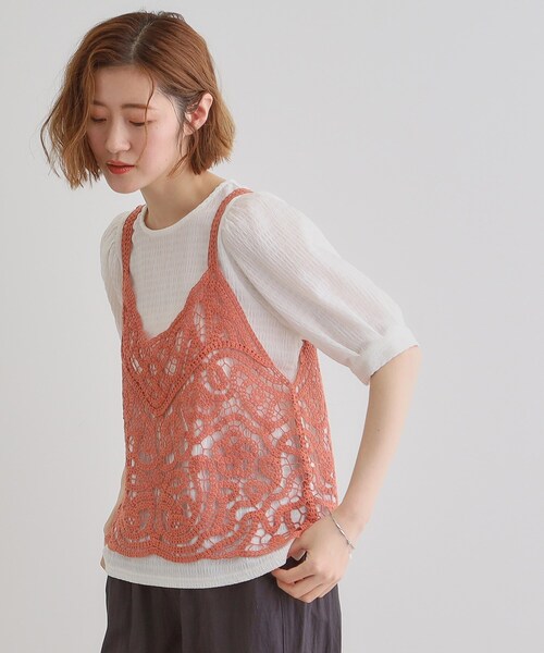 grove(グローブ)の「1枚でお洒落に決まるレースビスチェ×ブラウスSET(シャツ/ブラウス・レディース・アイボリー/スミクロ/ブルー/オレンジ・02/03/01)」の16枚目の写真