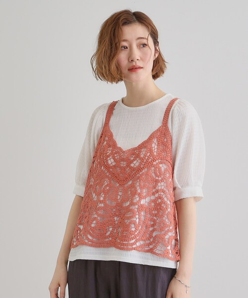 grove(グローブ)の「1枚でお洒落に決まるレースビスチェ×ブラウスSET(シャツ/ブラウス・レディース・アイボリー/スミクロ/ブルー/オレンジ・02/03/01)」の17枚目の写真