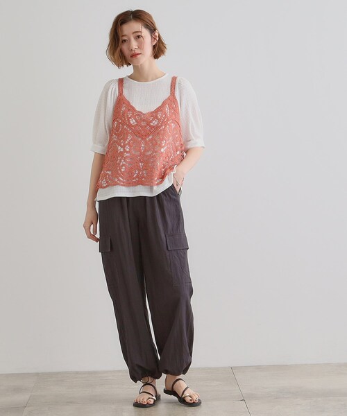 grove(グローブ)の「1枚でお洒落に決まるレースビスチェ×ブラウスSET(シャツ/ブラウス・レディース・アイボリー/スミクロ/ブルー/オレンジ・02/03/01)」の18枚目の写真