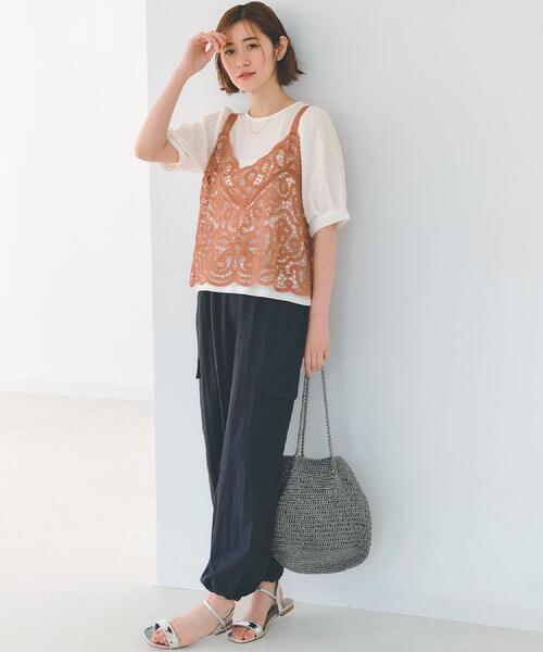 grove(グローブ)の「1枚でお洒落に決まるレースビスチェ×ブラウスSET(シャツ/ブラウス・レディース・アイボリー/スミクロ/ブルー/オレンジ・02/03/01)」の19枚目の写真