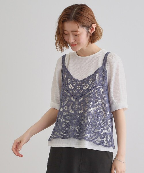 grove(グローブ)の「1枚でお洒落に決まるレースビスチェ×ブラウスSET(シャツ/ブラウス・レディース・アイボリー/スミクロ/ブルー/オレンジ・02/03/01)」の22枚目の写真