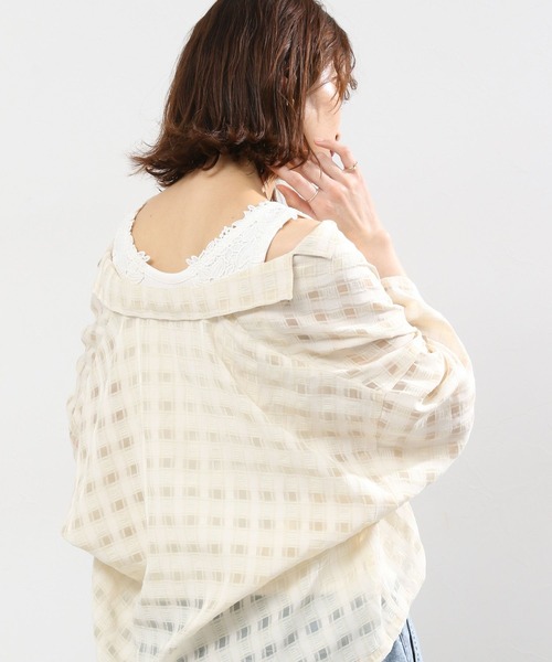 studio CLIP（スタディオクリップ）の「ランダムテレコレースタンク[プラスサイズあり]（タンクトップ・レディース・ブラック/ライトグレー/グリーン/オフホワイト・MEDIUM/LARGE/X-LARGE/XX-LARGE/XXX-LARGE）」の7枚目の写真