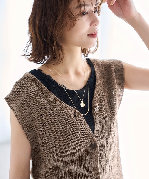 studio CLIP（スタディオクリップ）の「ランダムテレコレースタンク[プラスサイズあり]（タンクトップ・レディース・ブラック/ライトグレー/グリーン/オフホワイト・MEDIUM/LARGE/X-LARGE/XX-LARGE/XXX-LARGE）」の15枚目の写真