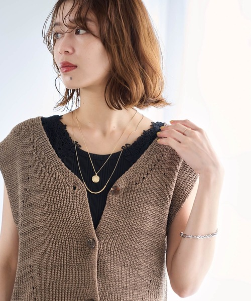 studio CLIP（スタディオクリップ）の「ランダムテレコレースタンク[プラスサイズあり]（タンクトップ・レディース・ブラック/ライトグレー/グリーン/オフホワイト・MEDIUM/LARGE/X-LARGE/XX-LARGE/XXX-LARGE）」の17枚目の写真